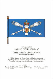 Letters patent granting heraldic emblems to the House of Assembly Letters patent granting heraldic emblems to the House of Assembly