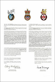 Lettres patentes concédant des emblèmes héraldiques à Robert Hay Lettres patentes concédant des emblèmes héraldiques à Robert Hay