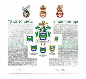 Letters patent granting heraldic emblems to Paul Frederick Howard