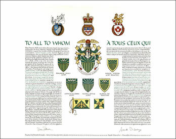 Letters patent granting heraldic emblems to James Russell Goby