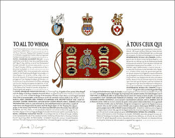 Letters patent granting heraldic emblems to the Royal Canadian Mounted Police
