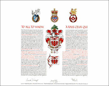 Letters patent granting heraldic emblems to Karim Wade Nasser