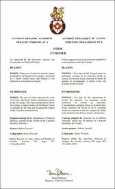 Letters patent approving the heraldic emblems of the Cook of the Royal Canadian Air Force Letters patent approving the heraldic emblems of the Cook of the Royal Canadian Air Force