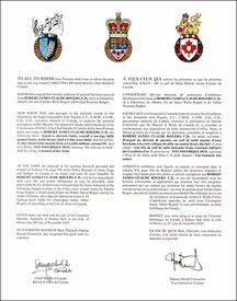 Lettres patentes concédant des emblèmes héraldiques à Robert James Claude Rogers Lettres patentes concédant des emblèmes héraldiques à Robert James Claude Rogers