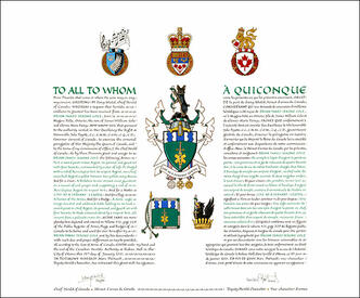 Lettres patentes concédant des emblèmes héraldiques à Brian James Jerome Cole Lettres patentes concédant des emblèmes héraldiques à Brian James Jerome Cole