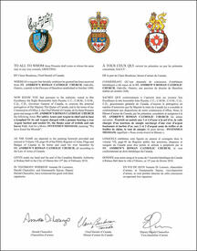 Letters patent granting heraldic emblems to St. Andrew’s Roman Catholic Church