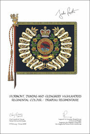 Letters patent approving the heraldic emblems of the Stormont, Dundas and Glengarry Highlanders