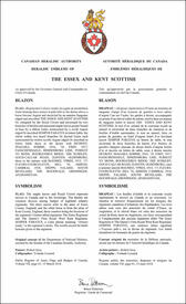 Letters patent approving the heraldic emblems of The Essex and Kent Scottish Letters patent approving the heraldic emblems of The Essex and Kent Scottish