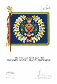 Letters patent approving the heraldic emblems of The Essex and Kent Scottish Letters patent approving the heraldic emblems of The Essex and Kent Scottish