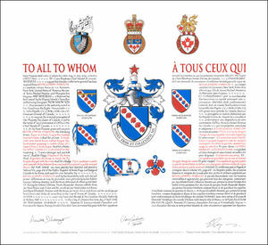 Letters patent granting heraldic emblems to Kevin Joseph Stanton