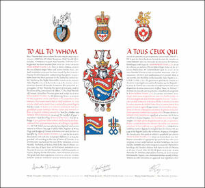 Letters patent granting heraldic emblems to John Robert Fisher Letters patent granting heraldic emblems to John Robert Fisher