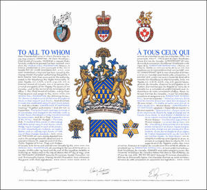 Letters patent granting heraldic emblems to the Rideau Hall Foundation