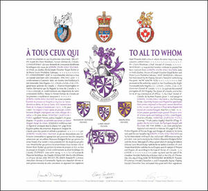 Letters patent granting heraldic emblems to Eric Richer