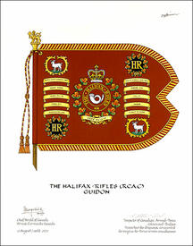 Letters patent approving the heraldic emblems of The Halifax Rifles (RCAC)