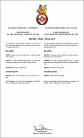 Letters patent registering the heraldic emblems of Henry Mill Pellatt