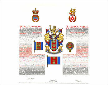 Letters patent granting heraldic emblems to Marcus Chee Shing Wong