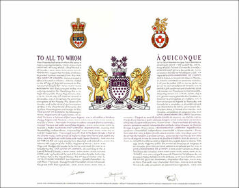 Letters patent granting heraldic emblems to the Tax Court of Canada