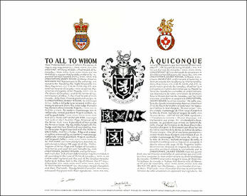 Lettres patentes concédant des emblèmes héraldiques à Christopher James Edgar