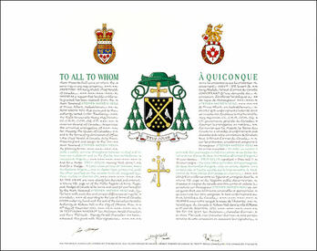 Lettres patentes concédant des emblèmes héraldiques à Stephen Andrew Hero Lettres patentes concédant des emblèmes héraldiques à Stephen Andrew Hero