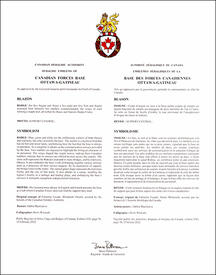 Letters patent approving the heraldic emblems of Canadian Forces Base Ottawa-Gatineau