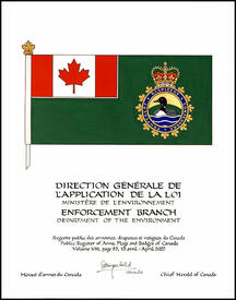Letters patent granting heraldic emblems to the Department of the Environment of the Government of Canada