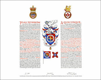 Letters patent granting heraldic emblems to Misa Markovic