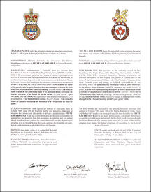 Lettres patentes approuvant les emblèmes héraldiques de Steve Gaudreault Lettres patentes approuvant les emblèmes héraldiques de Steve Gaudreault