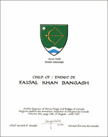 Lettres patentes approuvant les emblèmes héraldiques de Faisal Khan Bangash Lettres patentes approuvant les emblèmes héraldiques de Faisal Khan Bangash