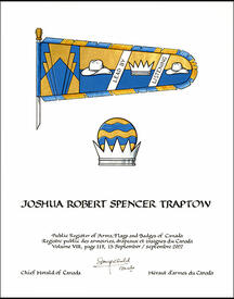 Lettres patentes concédant des emblèmes héraldiques à Joshua Robert Spencer Traptow