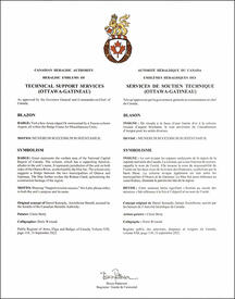 Lettres patentes  approuvant les emblèmes héraldiques des Services de soutien technique (Ottawa-Gatineau)