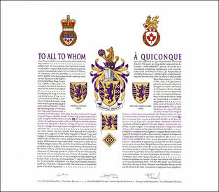 Lettres patentes concédant des emblèmes héraldiques à Hao-Lun (Stanley) Chiu Lettres patentes concédant des emblèmes héraldiques à Hao-Lun (Stanley) Chiu