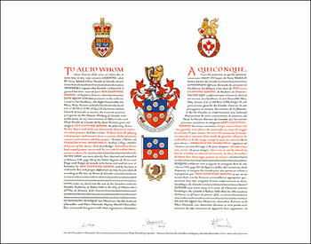 Letters patent granting heraldic emblems to Ben Guenther Rempel
