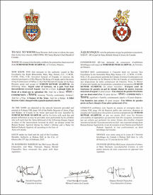 Letters patent granting heraldic emblems to Suresh Kumar Agarwal