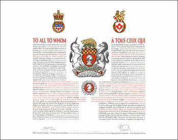 Letters patent granting heraldic emblems to the National Security Centre for Excellence Letters patent granting heraldic emblems to the National Security Centre for Excellence