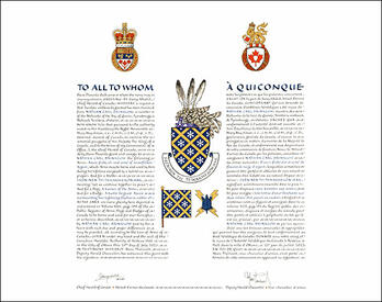Letters patent granting heraldic emblems to Nathan Carl Brinklow