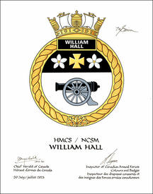 Lettres patentes approuvant l’insigne du NCSM William Hall