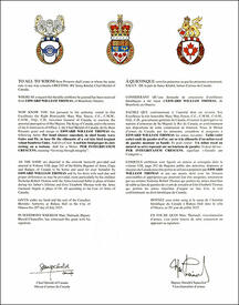 Lettres patentes concédant des emblèmes héraldiques à Edward William Thomas