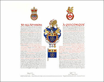 Letters patent granting heraldic emblems to Blake Charles Goldring