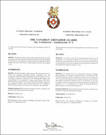 Letters patent approving the Badge of The Canadian Grenadier Guards, No. 5 Company