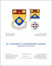 Lettres patentes concédant des emblèmes héraldiques à la St. Mildred’s-Lightbourn School