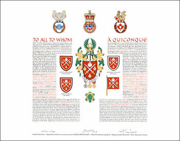 Lettres patentes concédant des emblèmes héraldiques à Bernard Ludwig Nehring