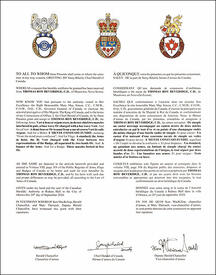 Lettres patentes concédant des emblèmes héraldiques à Thomas Roy Beveridge