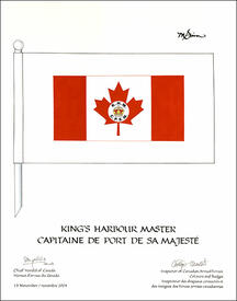 Lettres patentes approuvant le drapeau du capitaine de port de Sa Majesté Lettres patentes approuvant le drapeau du capitaine de port de Sa Majesté