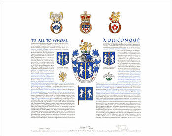 Lettres patentes concédant des emblèmes héraldiques à László István Orbán-Imreh