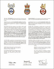 Lettres patentes concédant des emblèmes héraldiques à Eva Qamaniq Aariak