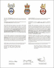 Lettres patentes concédant des emblèmes héraldiques à Daryl Rowland