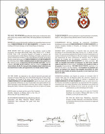 Letters patent granting heraldic emblems to Christopher Evan Richardson