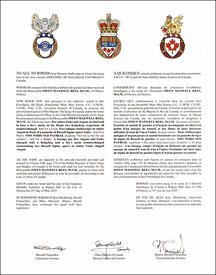 Lettres patentes concédant des emblèmes héraldiques à Owen Maxwell Rees Lettres patentes concédant des emblèmes héraldiques à Owen Maxwell Rees