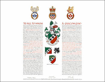 Lettres patentes concédant des emblèmes héraldiques à Andrew Mark Lewis Smith