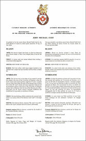 Lettres patentes enregistrant les emblèmes héraldiques de John Michael Eydt Lettres patentes enregistrant les emblèmes héraldiques de John Michael Eydt